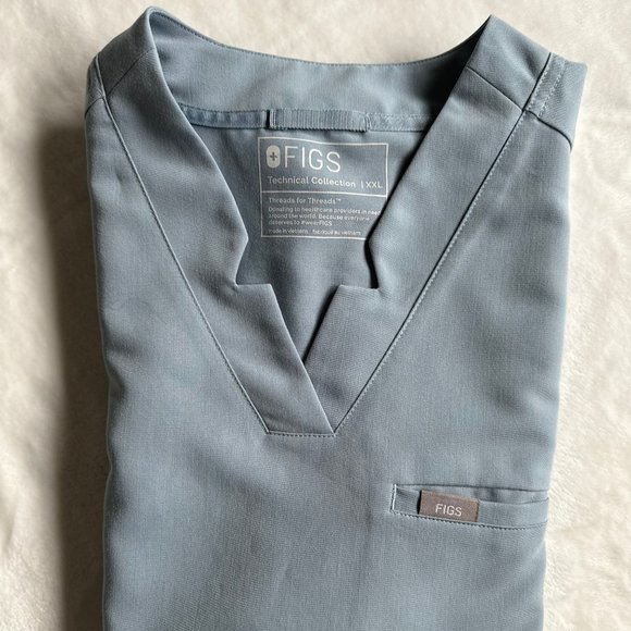 Figs Tops Figs Scrub Top Dusty Blue Poshmark